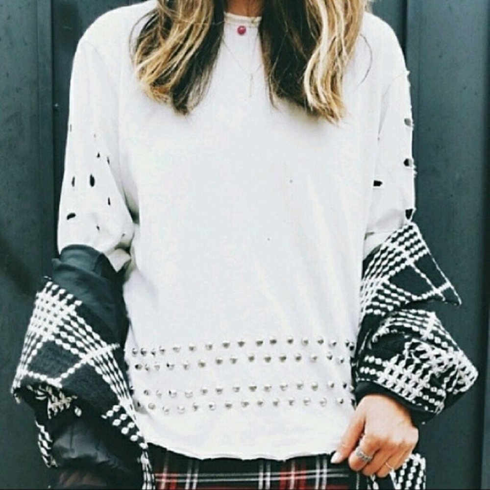 Emma & Sam Studded White Top